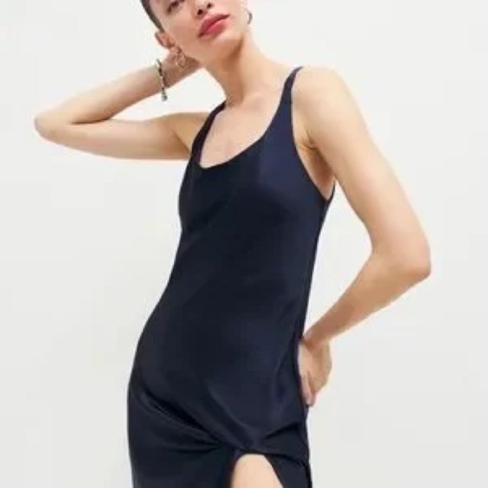 Reformation Deep Blue V-Neck Dress - Picture 3 of 5